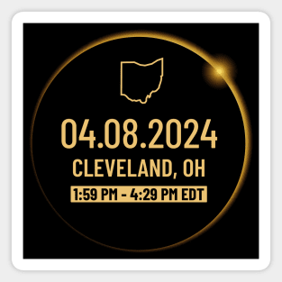 Ohio State Cleveland OH USA Totality April 8, 2024 Total Solar Eclipse Magnet